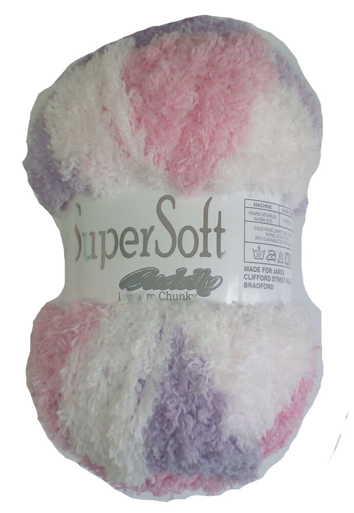 Supersoft Cuddly Chunky Yarn 100g Knitting Crochet Crafts Pink & Lilac 6321