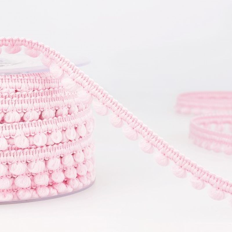 Pom Pom Mini Bobble Trim 10mm Wide - Baby Pink #71