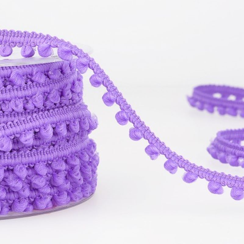 Pom Pom Mini Bobble Trim 10mm Wide - Violet #88