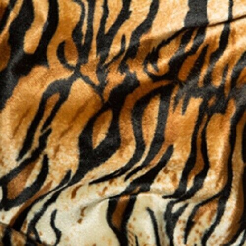 Fabric Animal Print Velboa Velour 60" Wide (150cm) Tiger