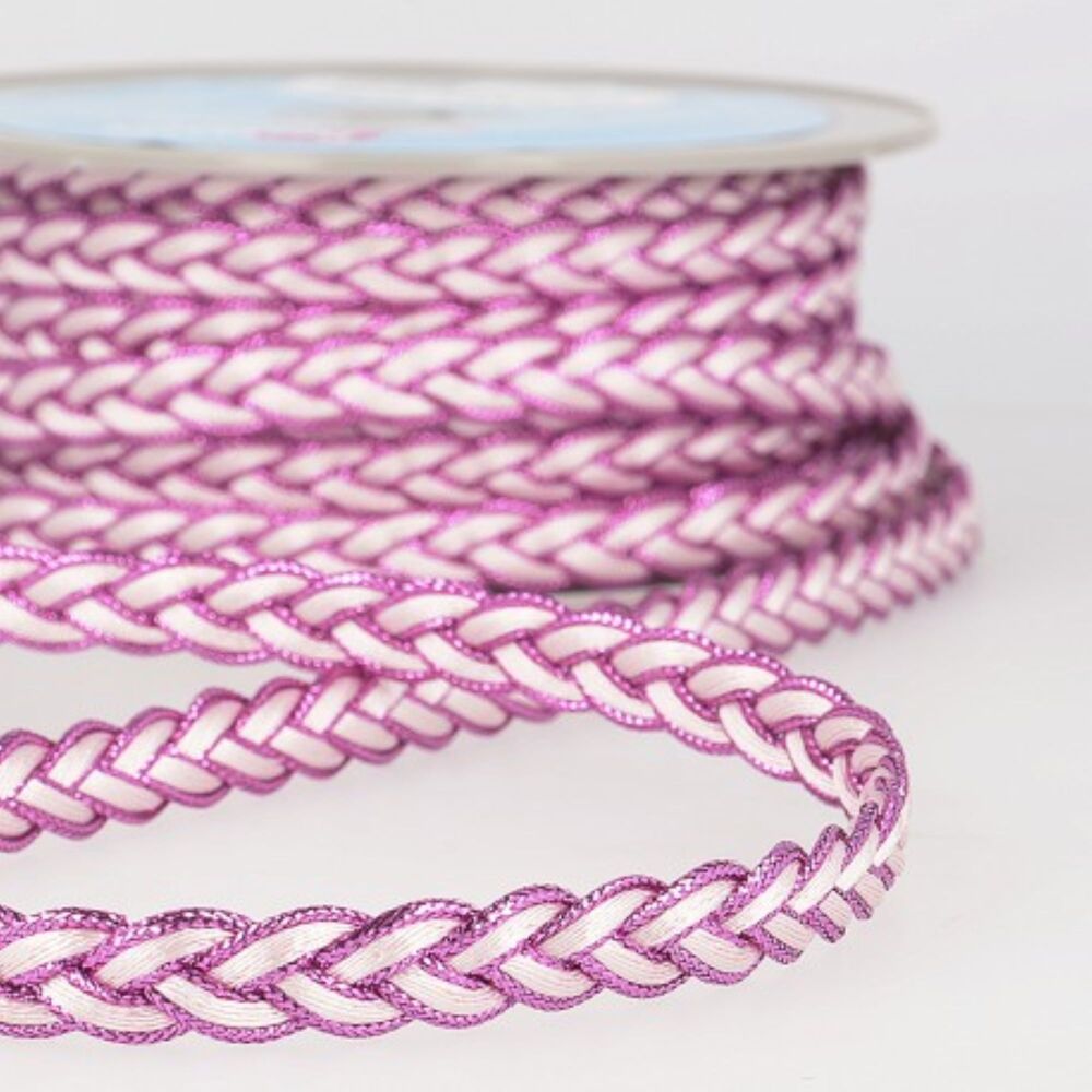 Plaited Gimp Braid 12mm Wide S7761 Pink with Pink Edge #88