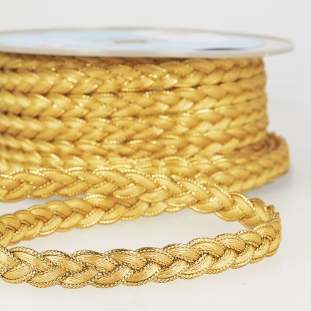 Plaited Gimp Braid 12mm Wide S7761 Gold with Gold Edge #03