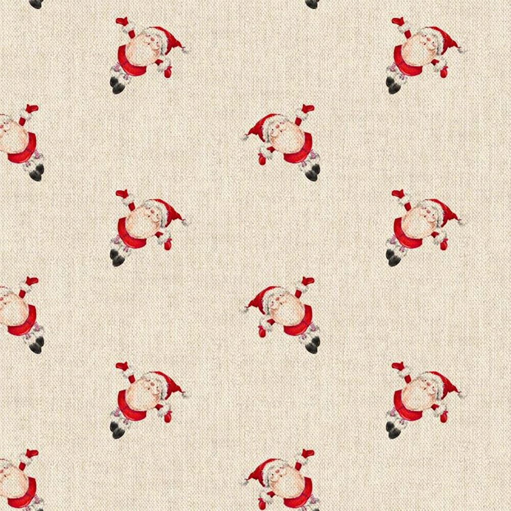 PVC Fabric Oilcloth Wipe Clean 54" Wide (135cm) Sold by 1/2m or 1m length Santa - Natural