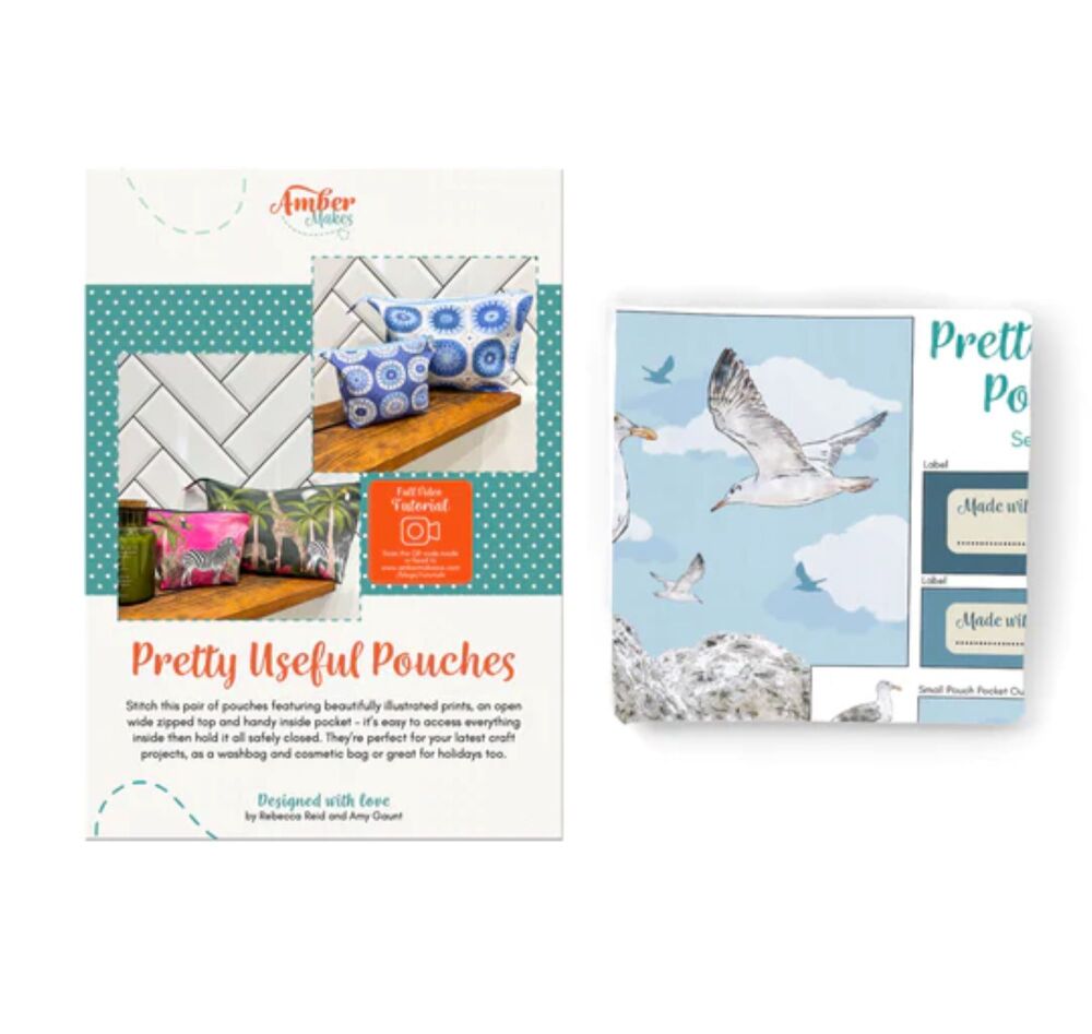 Sewing Kit Pretty Useful Pouches by Amber Makes - Sea Birds