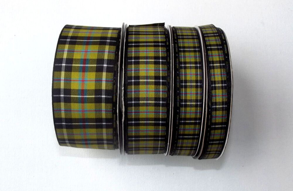 Tartan Ribbon Cornish National 10/16/25/38mm Widths Sold per metre Mustard 