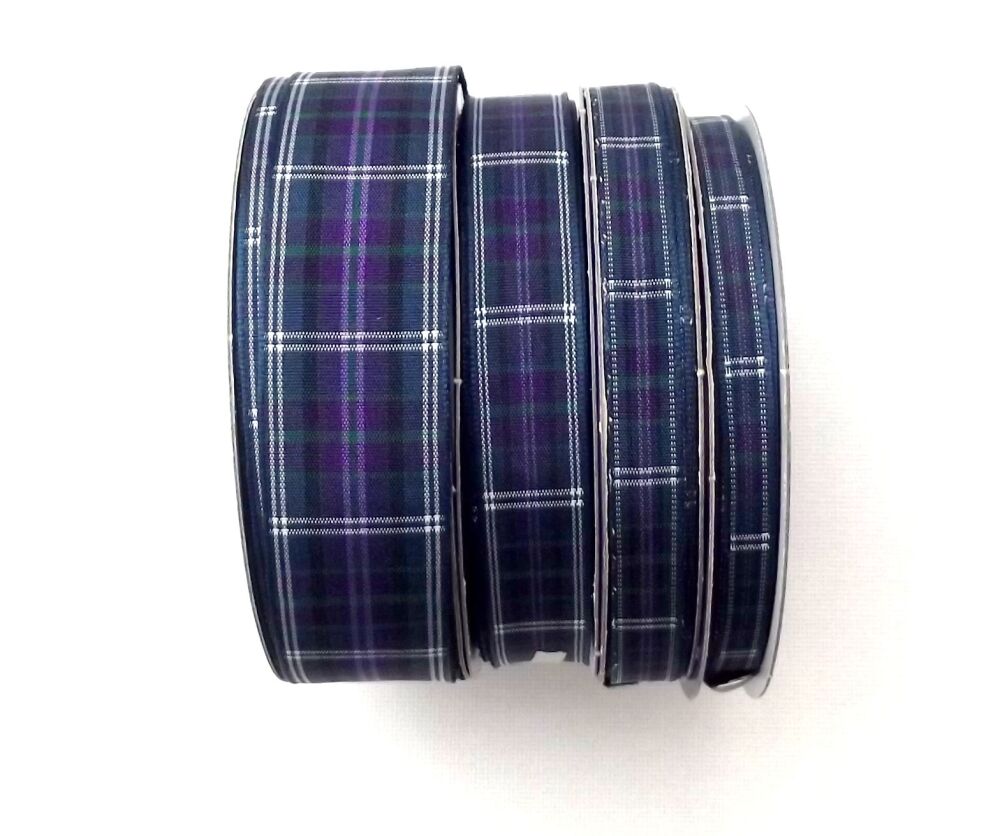 Tartan Ribbon Pride of Bannockburn 7/10/16/25/38mm Widths Sold per metre Pu