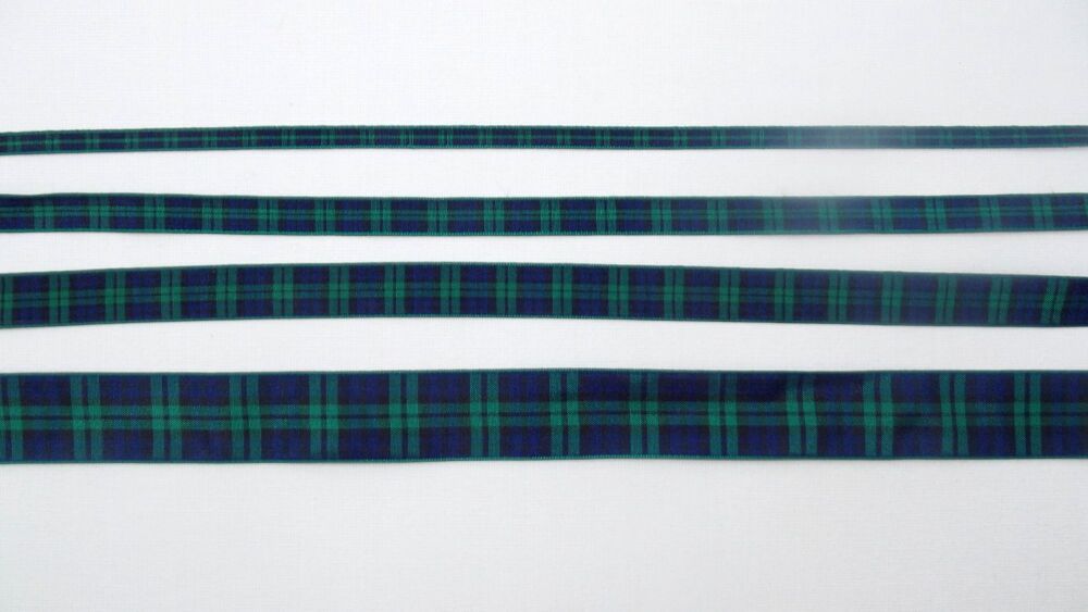 Tartan Ribbon Black Watch 7/10/16/25/38/70mm Widths Sold per metre