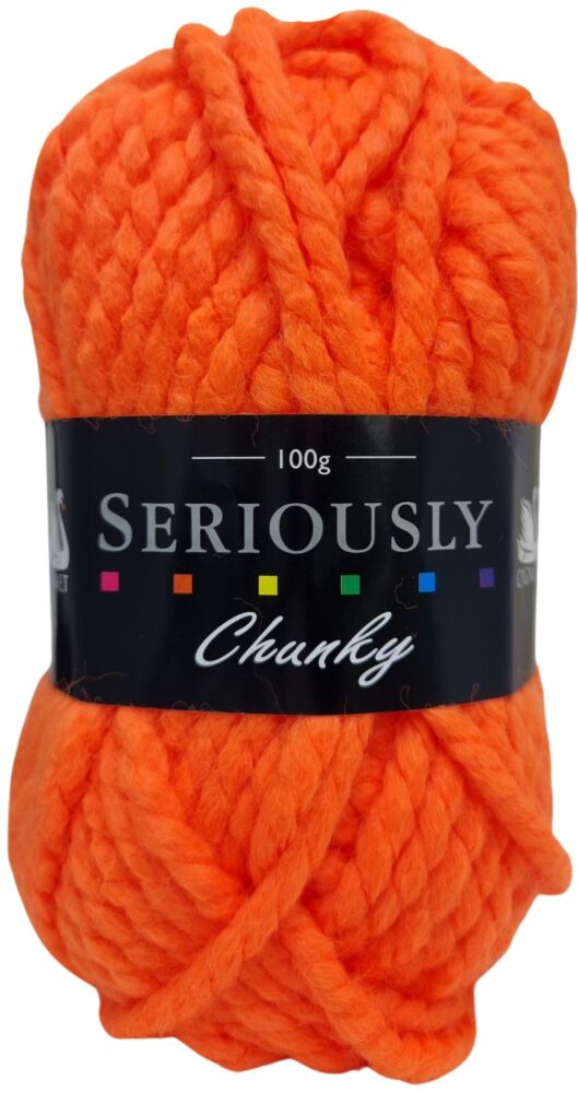 Seriously Chunky Yarn 100g Neon Orange 6632 Knitting Crochet Crafts