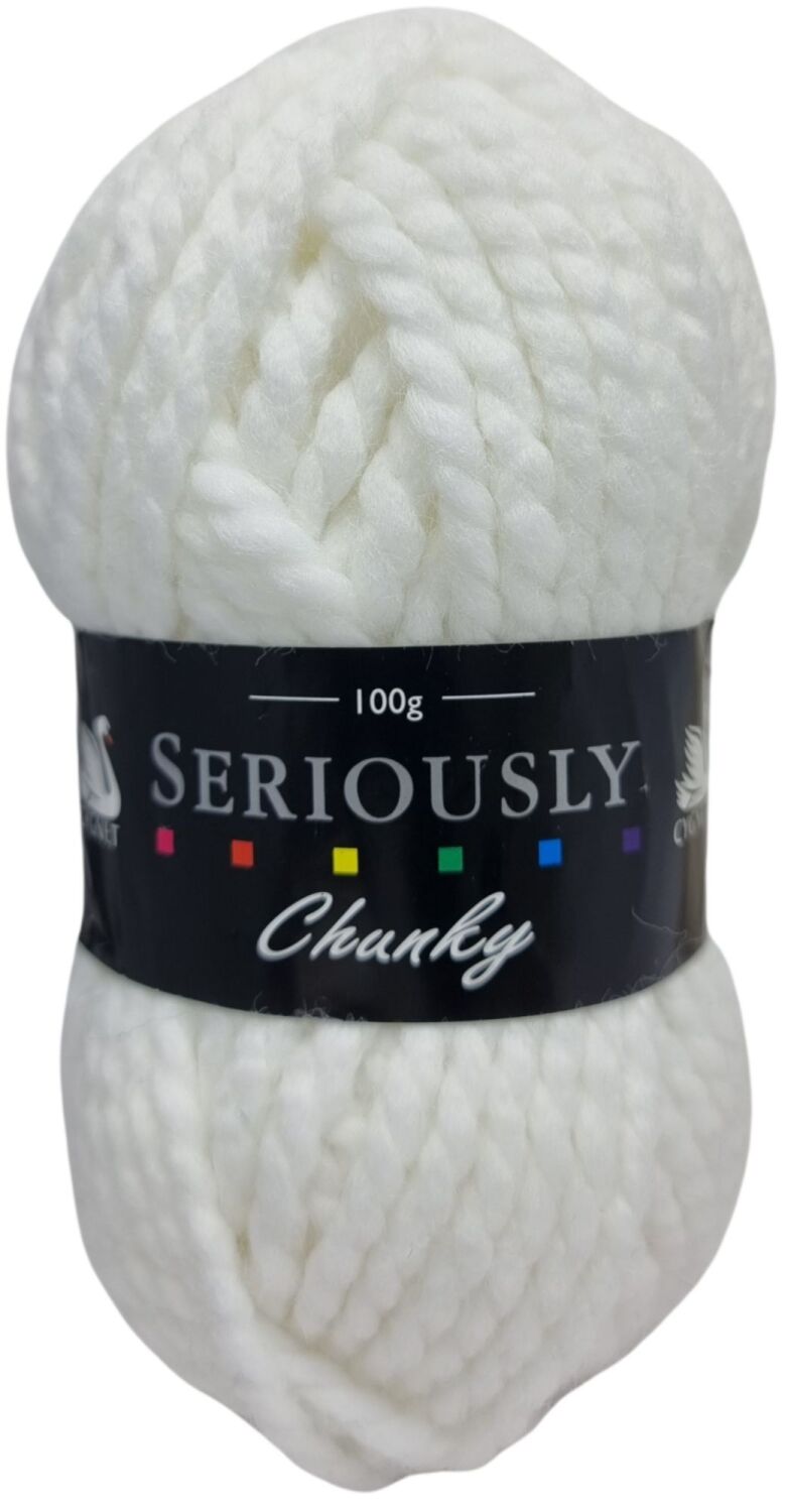 Seriously Chunky Yarn 100g White 208 Knitting Crochet Crafts