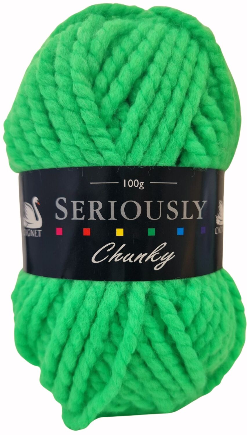Seriously Chunky Yarn 100g Bright Green 6869