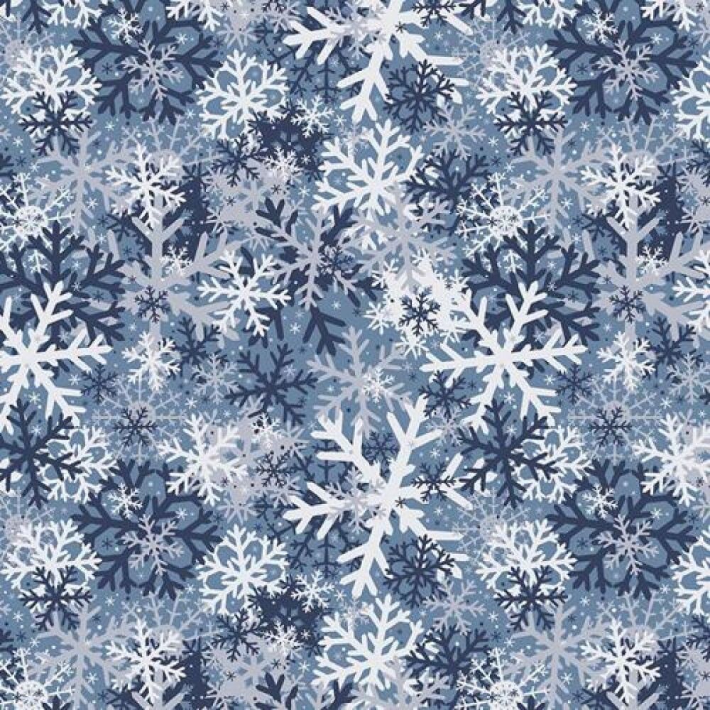 Christmas Fabric Camouflage Snowflakes 140cm Wide by Crafty Fabrics Sold as