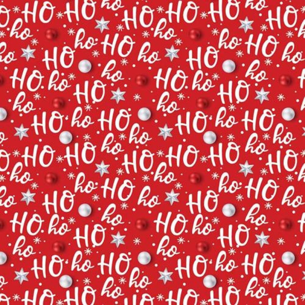 Christmas Fabric Ho Ho Ho 140cm Wide by Crafty Fabrics Sold as FQ, 1/2m, 1m