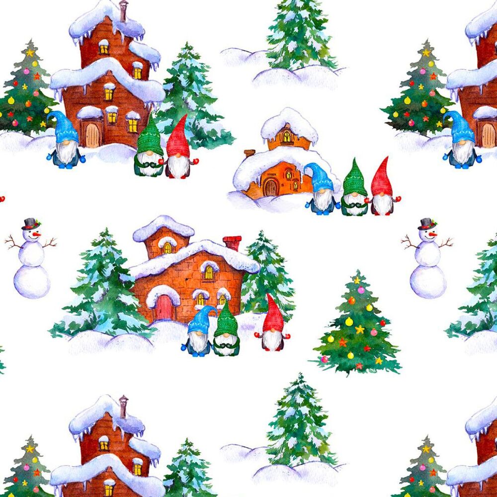 Christmas Fabric Frozen Gonks 140cm Wide by Crafty Fabrics Sold as FQ, 1/2m