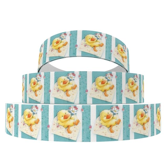 Duckling on a Cushion Grosgrain Ribbon 16/22/38mm Wide Sold per Metre