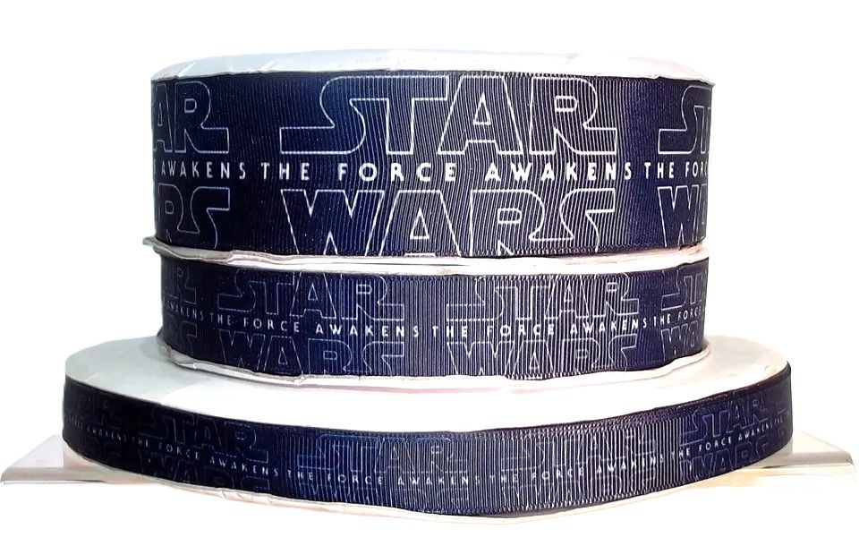 Star Wars Grosgrain Ribbon 16/22/38mm Wide Sold per Metre The Force Awakens - Navy