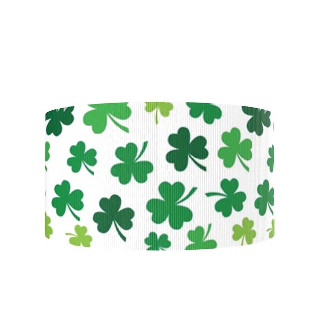 Irish Shamrocks Grosgrain Ribbon 16/22/38mm Wide - Sold per Metre Green