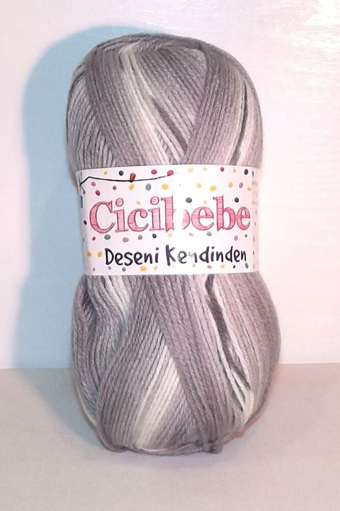 Cicibebe Double Knitting Baby Yarn 100g  Greys 595-12