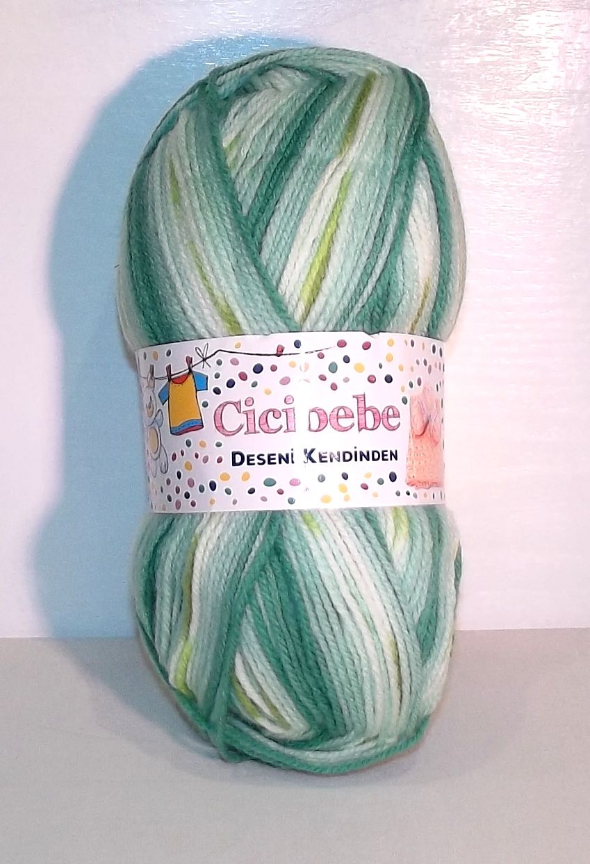 Cicibebe Double Knitting Baby Yarn 100g Greens 595-13