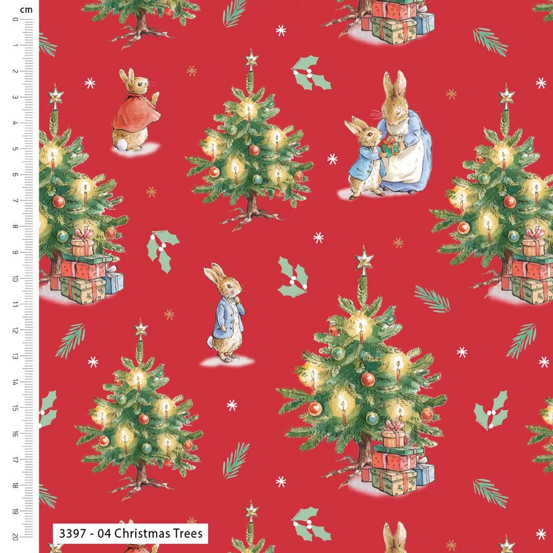 Peter Rabbit Joy of Giving  3397-04 Christmas Trees - Red