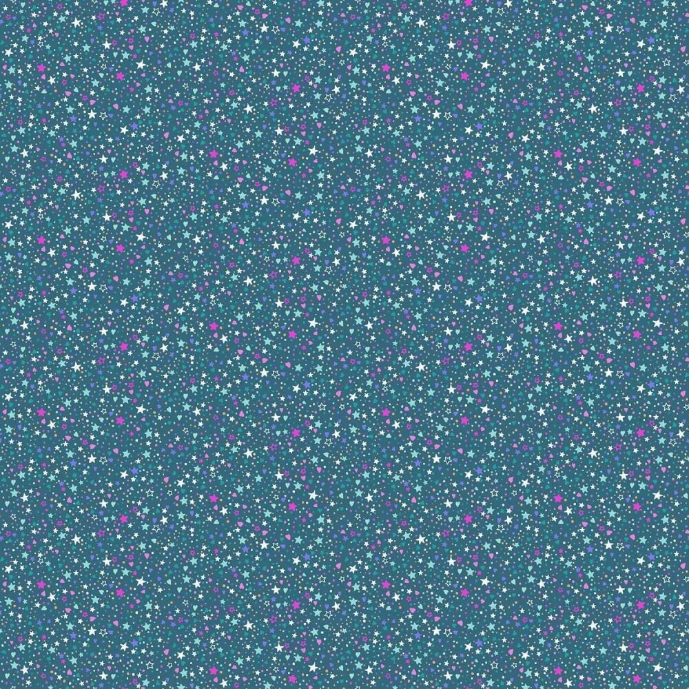 Fairy Dust Fabric 112cm (44") Wide Sold as FQ, 1/2m or 1m 053/T Sparkle Teal