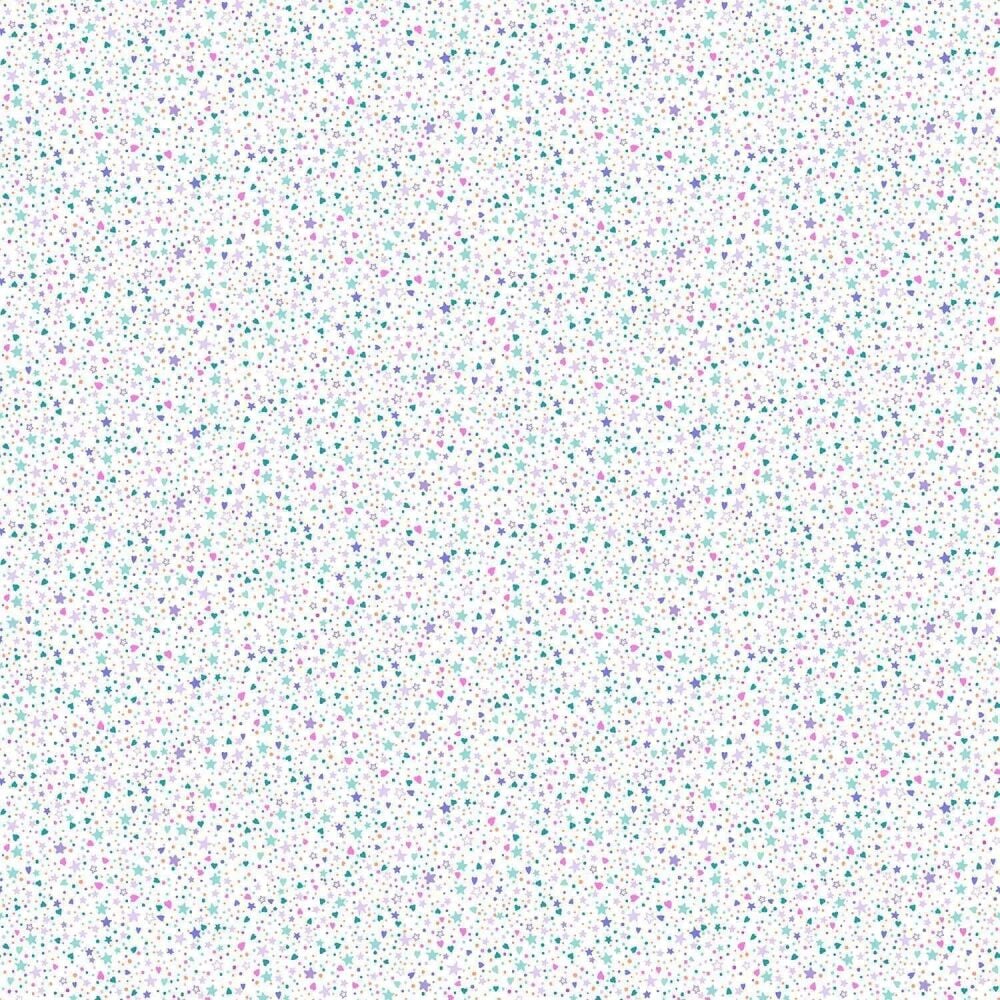 Fairy Dust Fabric 112cm (44") Wide Sold as FQ, 1/2m or 1m 053/W Sparkle White