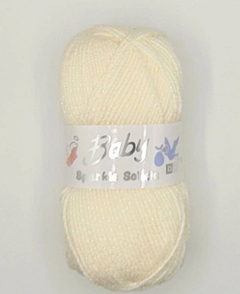 Sparkle Solide 100g DK Knitting Crochet Crafts Cream 7241