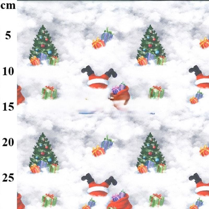 Santa in the Snow Christmas Fabric Rose & Hubble RHDX0069 148cms Wide Sold per FQ, 1/2m, 1m