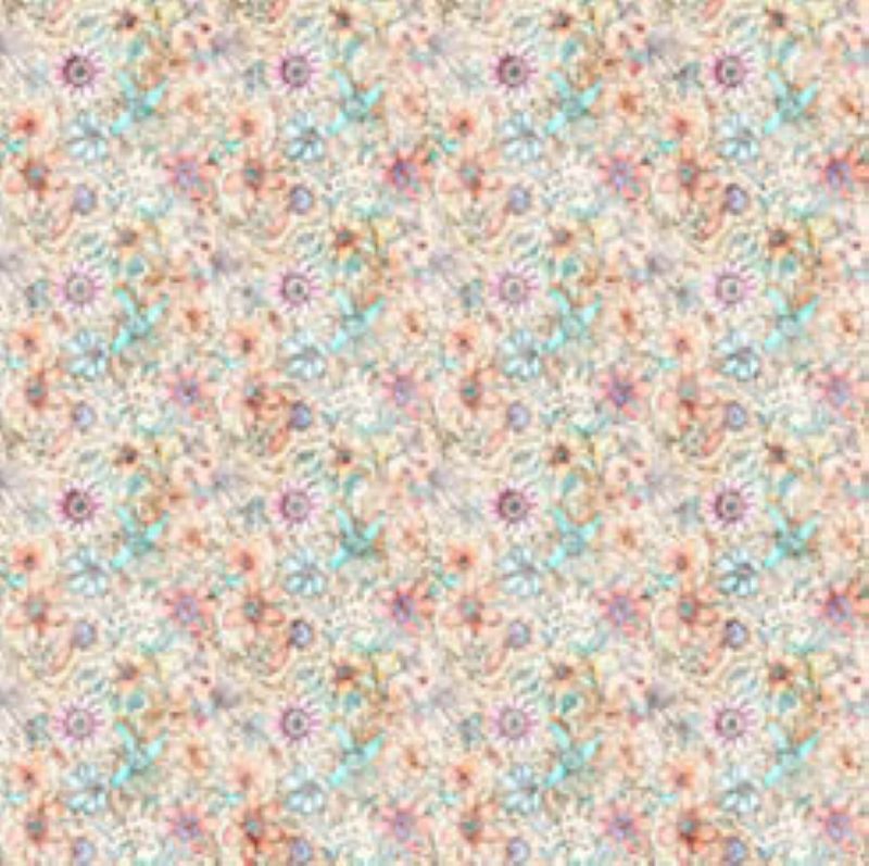 Enchanted Fairies 112cm (44") Wide by QT Fabrics FQ, 1/2 metre, 1 metre 6202-370 Flowers Cream