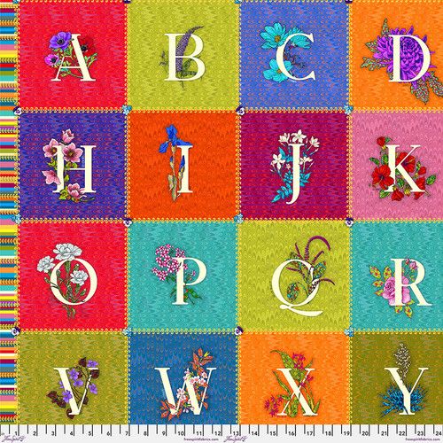 Language of Flowers Alphabet by Odile Bailloeul PWOB097 112cm Wide FQ, 1/2m, 1m