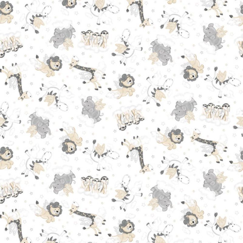 Moonlit Dreams Baby Animals by Studio E 808-430 112cm Wide FQ, 1/2m, 1m Cream