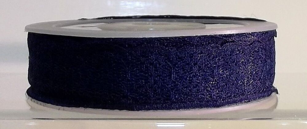 Lace Ribbon Trim Flat 20mm wide Dark Navy Sold per metre