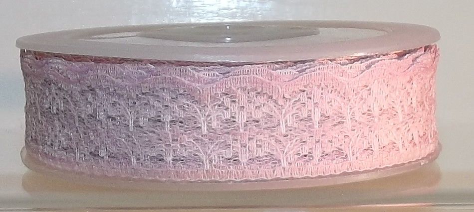 Lace Ribbon Trim Flat 20mm wide Dusky Pink Sold per metre