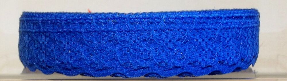 Lace Ribbon Trim Flat 20mm wide Royal Blue Sold per metre