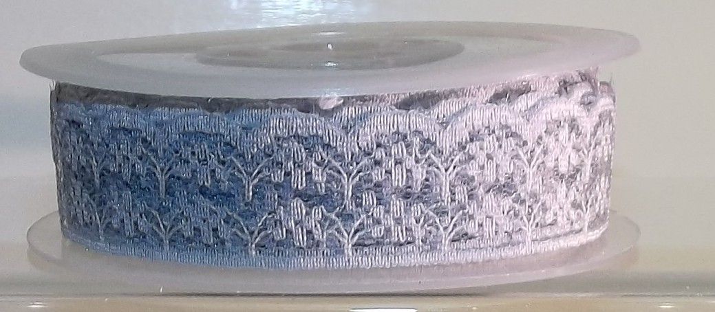Lace Ribbon Trim Flat 20mm wide Silver Grey Sold per metre