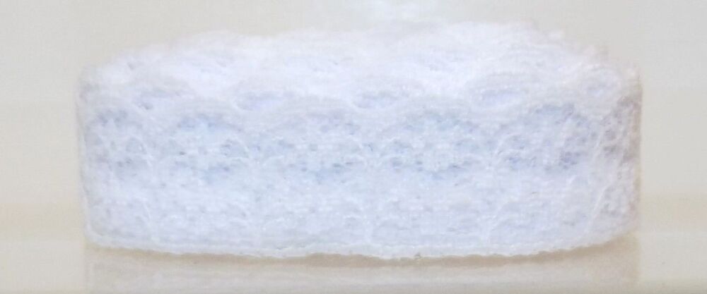 Lace Ribbon Trim Flat 20mm wide White  Sold per metre