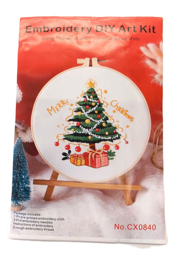 Embroidery Kit - Christmas Tree Presents