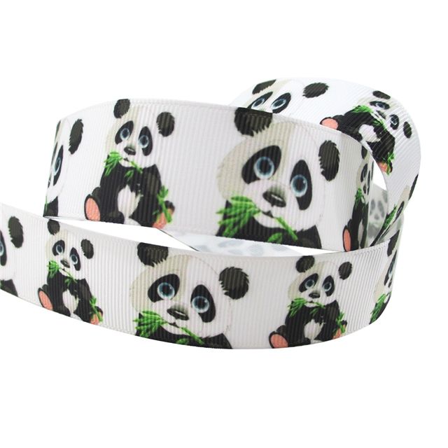 Panda Grosgrain Ribbon 22mm Wide Sold per metre Black/White