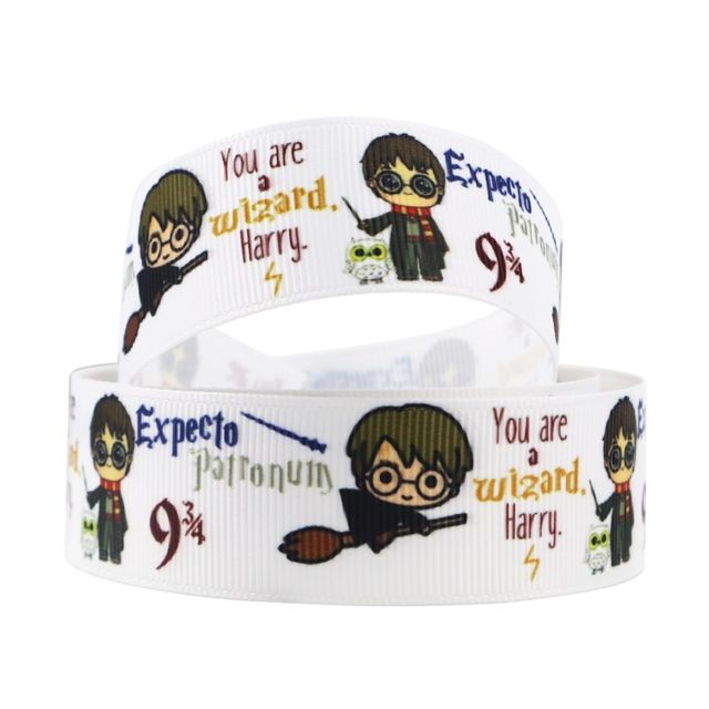Harry Potter Broomstick Ribbon 22mm Wide - Sold per metre - White