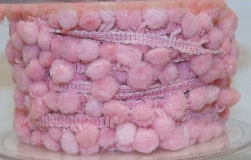 Pom Pom Bobble Trim 15mm Wide - Baby Pink