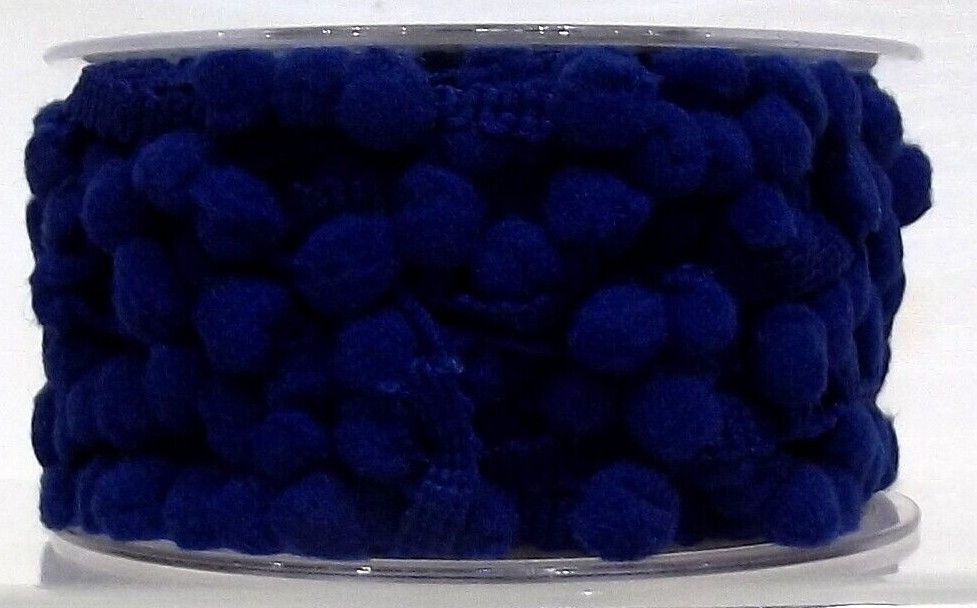 Pom Pom Bobble Trim 15mm Wide - Navy