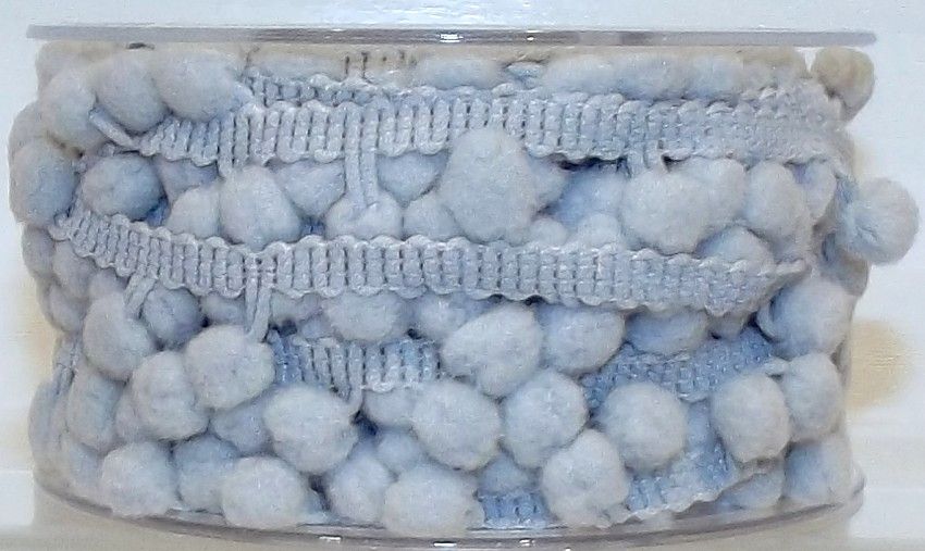 Pom Pom Bobble Trim 15mm Wide - Silver Grey