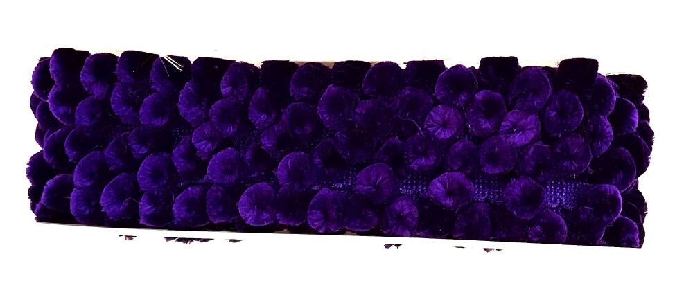 Large Pom Pom Trim 25mm Purple