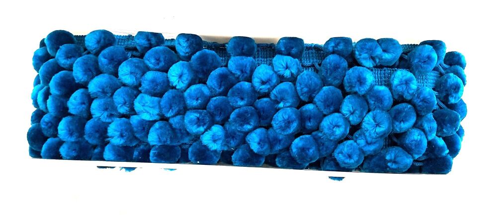 Large Pom Pom Trim 25mm Turquoise