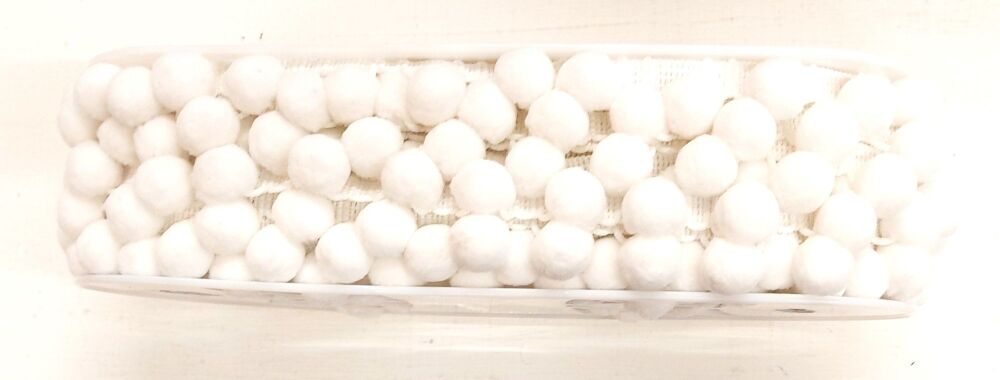 Large Pom Pom Trim 25mm White