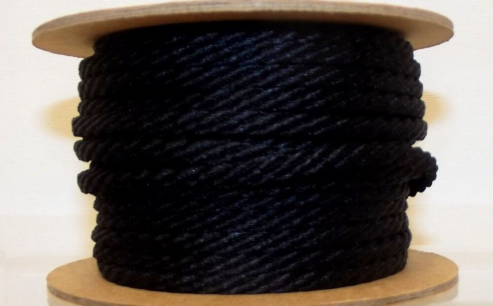 Barley Twist Cord 5mm Wide Black