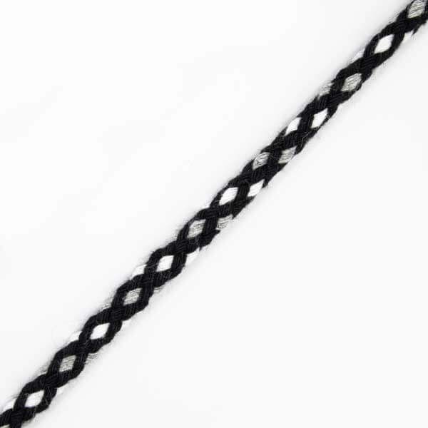 Woven Cord Drawstring 4mm Wide Black # 16