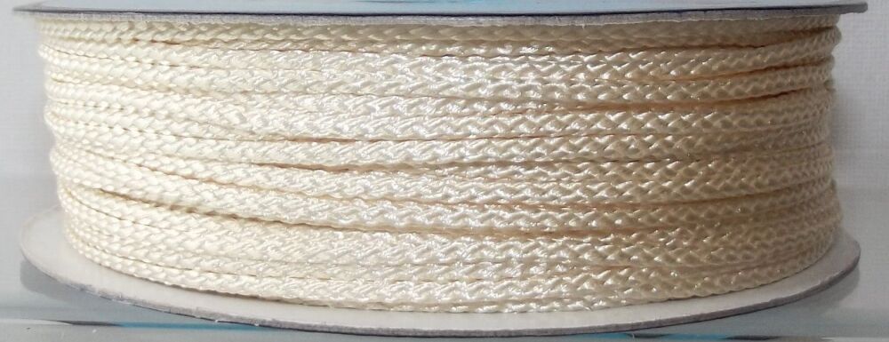 Twisted Rope Cord 3mm Polyester Trim Cream
