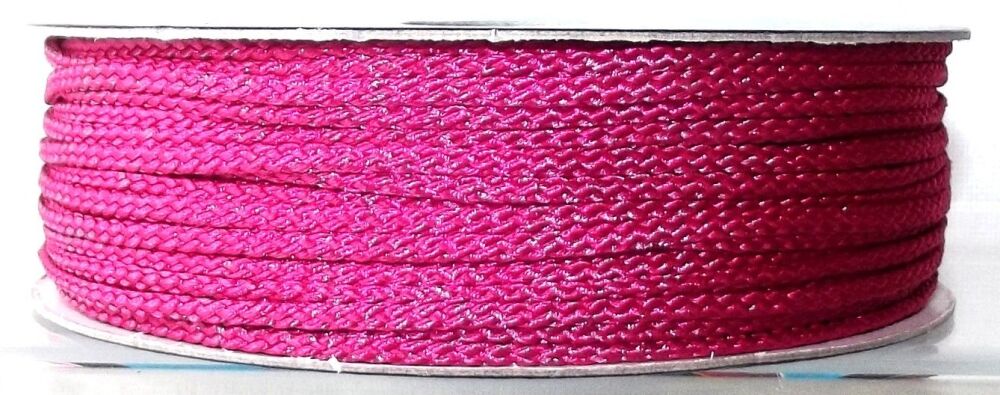 Twisted Rope Cord 3mm Polyester Trim Hot Pink