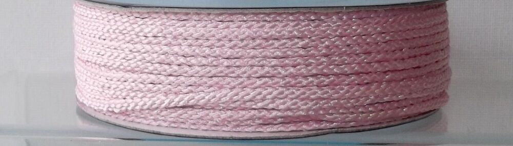 Twisted Rope Cord 3mm Polyester Trim Light Pink