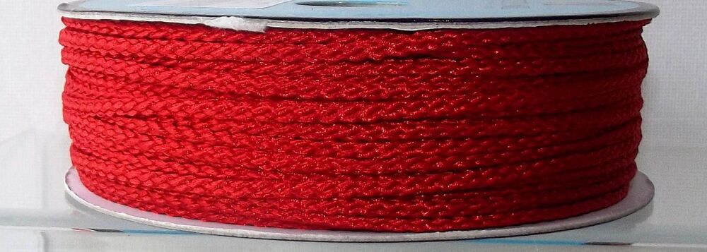 Twisted Rope Cord 3mm Polyester Trim Red